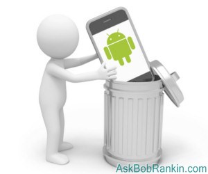 Android Phone in Trash Can