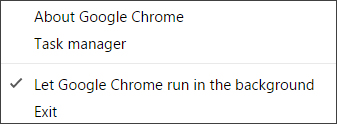 Manage Chrome background tasks