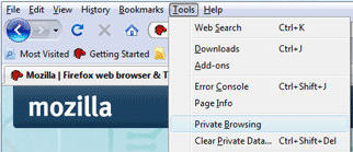 Firefox private browsing