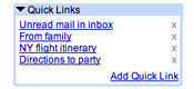 Quick Links in Gmail Labs