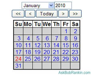Javascript calendar