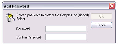 password protecting a file in a compressed folder
