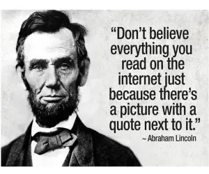 Abraham Lincoln Iinternet Quote