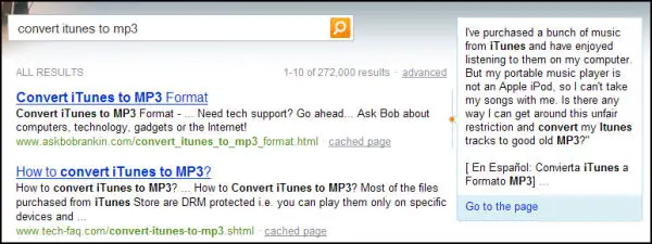 Bing - more information links