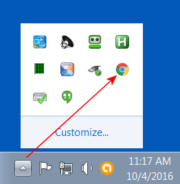 Chrome icon in taskbar