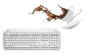 coffee spilled on keyboard