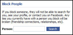 Facebook blocking