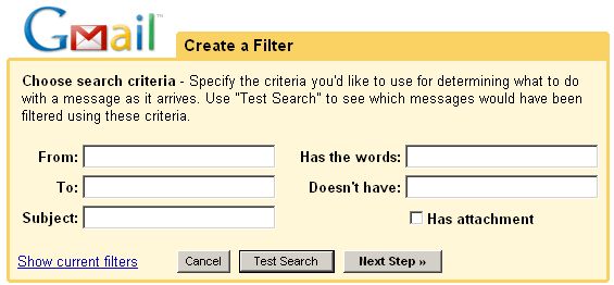 Creating filters in Gmail