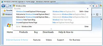 IE8 smart address bar