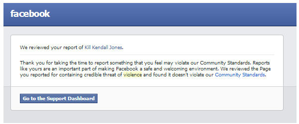 Kendall Jones Facebook Report