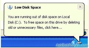 Low Disk Space Warning
