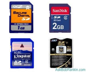 digital camera memory cards