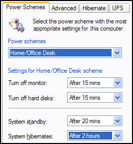 Windows Power Schemes