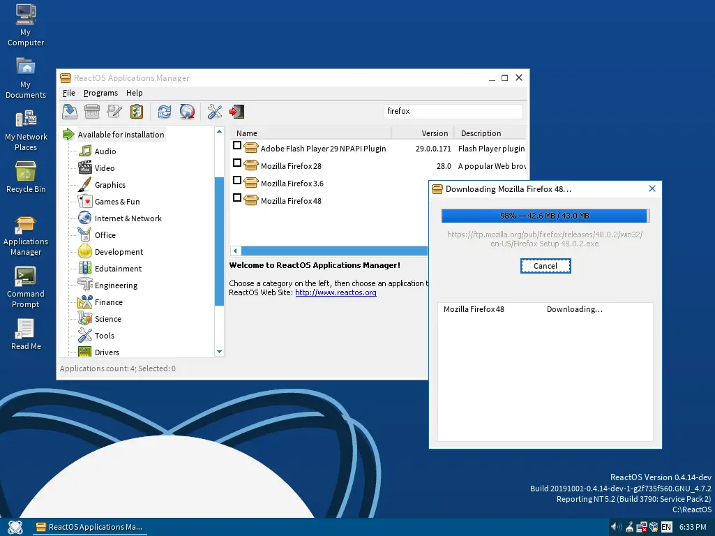 ReactOS screenshot