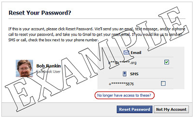 Facebook Password reset