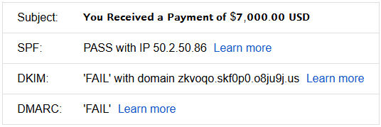 email authentication failed