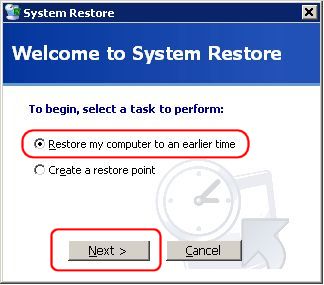 Running System Restore