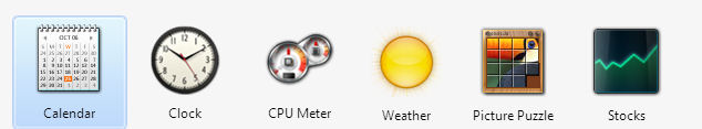 Windows 7 desktop gadgets