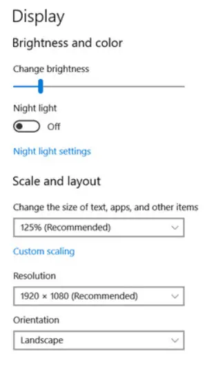 Change Windows display settings