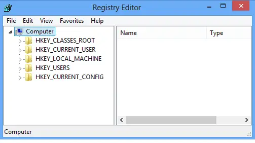 Windows Registry Editor